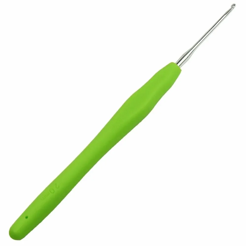 Crochet Hooks Soft Handle Ergonomic Rubber Grips Aluminum Needles 12-Pc Gift NEW